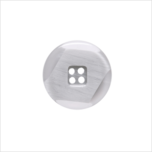 Italian Silver Semi-Clear Plastic Button - 28L/18mm