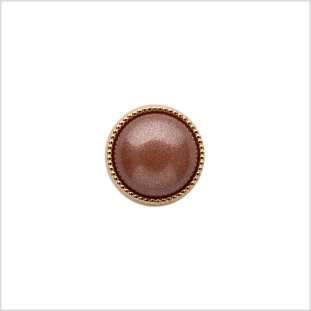Italian Brown/Gold Shank Back Button - 18L/11.5mm