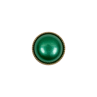 Italian Green/Gold Shank Back Button - 20l/12mm