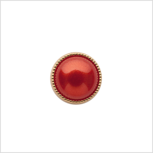 Italian Red/Gold Shank Back Button - 18L/11.5mm
