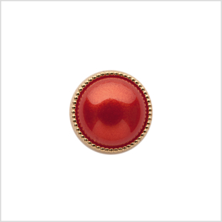 Italian Red/Gold Shank Back Button - 20l/12mm