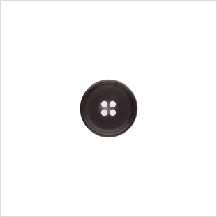 Italian Matte Black Rimmed 4-Hole Button - 24L/15mm