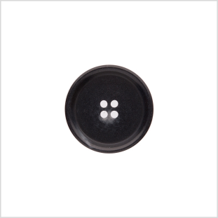 Italian Matte Black Rimmed 4-Hole Button - 36L/23mm
