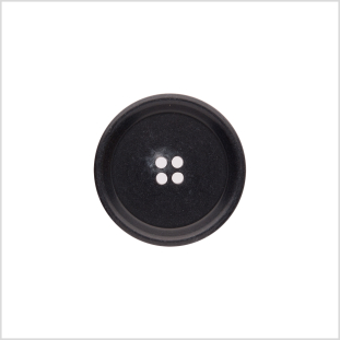 Italian Matte Black Rimmed 4-Hole Button - 40L/25mm
