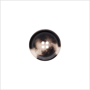 Italian Matte Black/White Rimmed 4-Hole Button - 32L/20mm