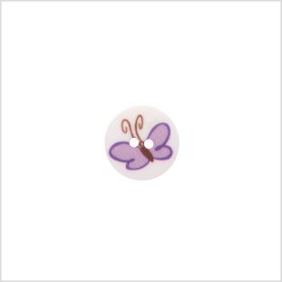 Italian Purple Kids Butterfly Button - 24L/15mm