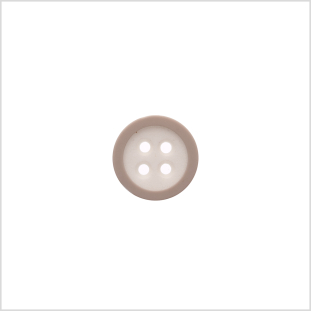 Rimmed White 4-Hole Button - 24L/15mm