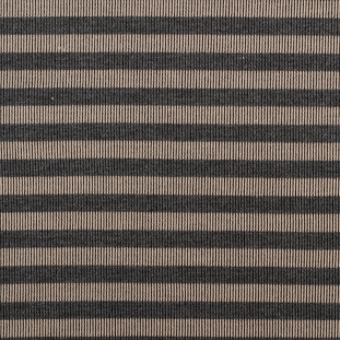 Beige/Gray Striped Polyester-Rayon Rib Knit