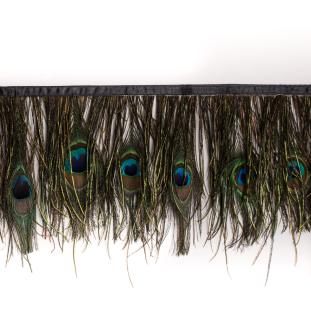 Natural Peacock Feather Fringe - 6