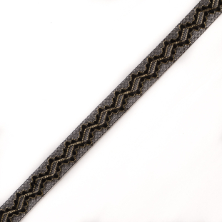 Black and Metallic Gold Crochet Trim - 1