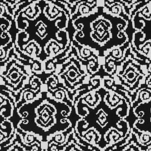 Black/White Printed Stretch Cotton Sateen