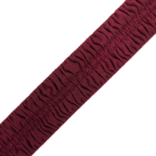 Italian Wine Ruched Stretch Wool Trimming - 2.5