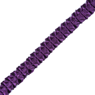 Italian Dark Purple Box Pleated Trimming - 1