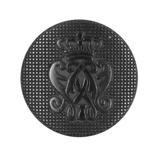 Black Italian Crest Zamac Button - 44L/28mm