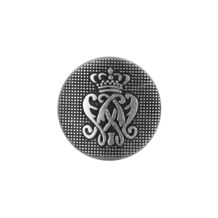 Italian Silver Crest Zamac Button - 32L/21mm