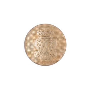 Gold Italian Crest Zamac Button - 32L/21mm
