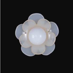 Italian Ivory Floral Shank-Back Button - 40L/25mm