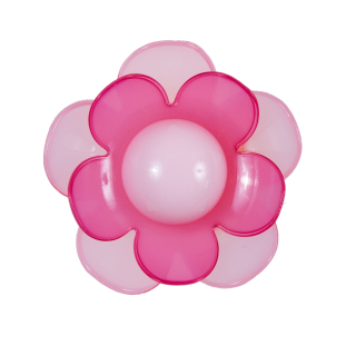 Italian Pink Floral Shank-Back Button - 48L/25mm