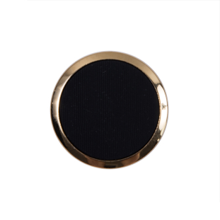 Italian Black and Gold Plastic Shank-Back Button - 36L/23mm