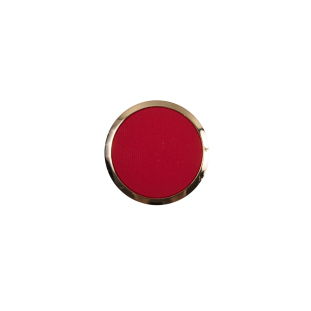 Italian Red and Gold Plastic Shank-Back Button - 20L/13mm