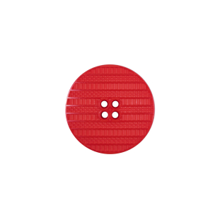 Italian Red Textural Plastic Button - 24L/15mm