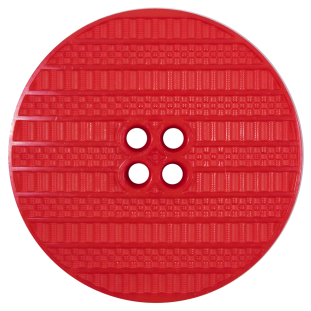 Italian Red Textural Plastic Button - 64L/40mm