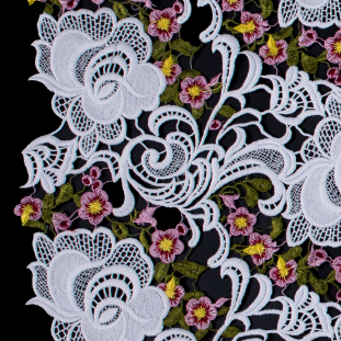 White Floral Embroidered Guipure Lace