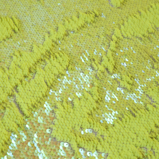 Maize Iridescent Paillette Sequins on a Stretch Netting