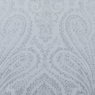 Frost Cotton Faille with a Silver Paisley Foil
