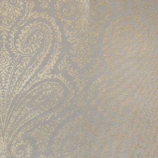 Beige Cotton Faille with a Gilded Gold Paisley Foil