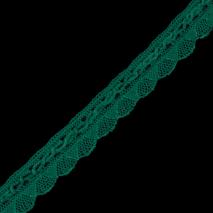 Bright Green Crochet Chenille Trim - 1.5