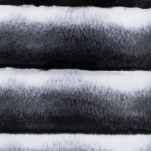 Black, White and Gray Ribbed Ombre Faux Fur