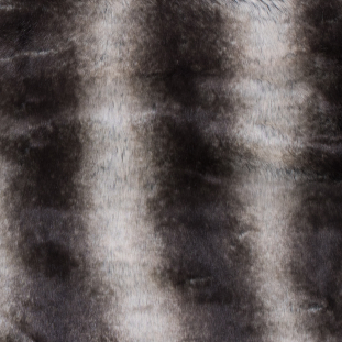 Black and Ivory Striped Faux Fur