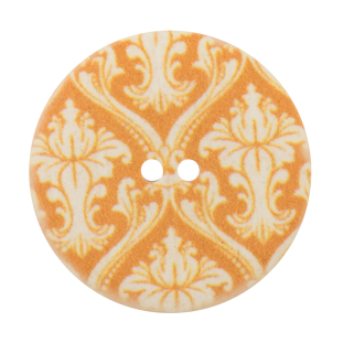 Italian Pale Marigold Damask Printed Button - 54L/35mm