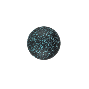 Italian Black and Sky Blue Speckled Plastic Button - 24L/15mm