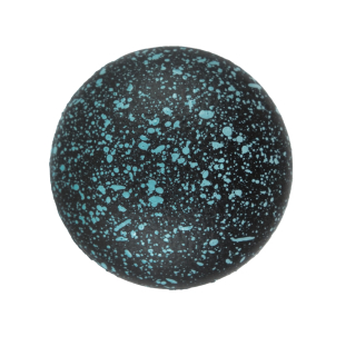 Italian Black and Sky Blue Speckled Plastic Button - 44L/28mm
