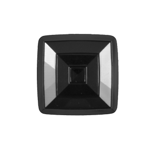 Italian Black Square Plastic Button - 36L/23mm