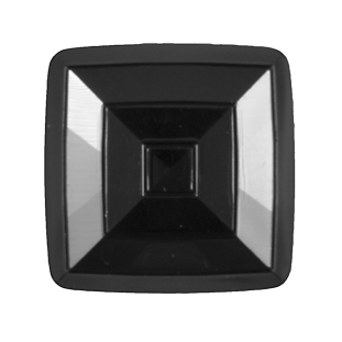 Italian Black Square Plastic Button - 48L/30mm