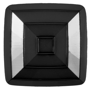 Italian Black Square Plastic Button - 64L/40MM