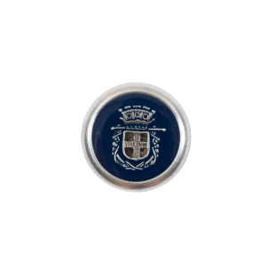 Italian Patriot Blue and Silver Crest Metal Button - 24L/15mm