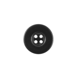 Italian Black 4-Hole Plastic Button - 24L/15mm