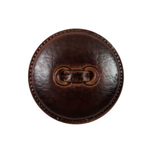 Italian Dark Brown Faux Leather Plastic Button - 40L/25mm