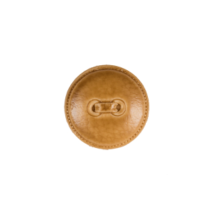 Italian Light Brown Faux Leather Plastic Button - 24L/15mm