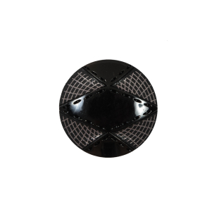 Italian Black and Gray Novelty Plastic Button - 32L/20mm