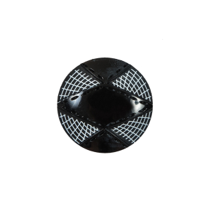 Italian Black and White Novelty Plastic Button - 32L/20mm