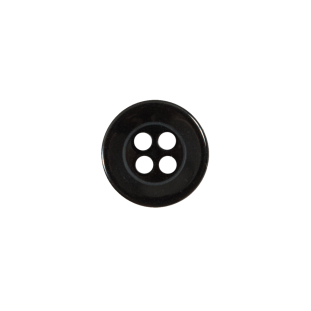 Italian Black 4-Hole Plastic Button - 20L/12mm
