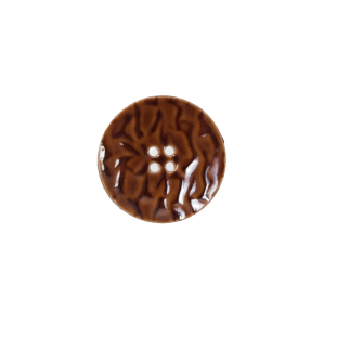 Italian Toffee Brown Textured Button - 24L/15mm