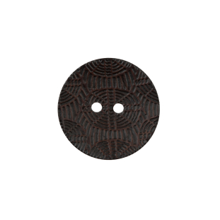 Italian Dark Brown Etched Coconut Button - 32L/20mm