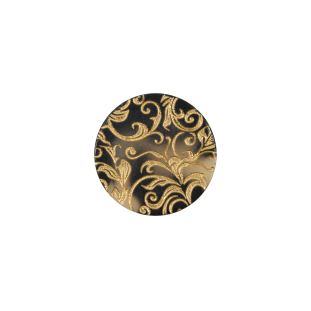 Italian Gold Etched Horn Button - 24L/15mm