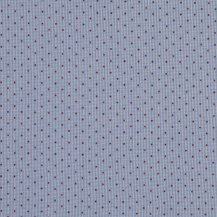 Red Polka Dotted Navy and White Graph Check Cotton Shirting